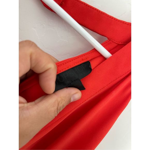 TOPSHOP Cold Shoulder Midi Dress Size 12 - Picture 6 of 7